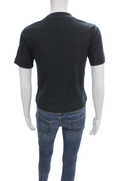 COS Women Basic Jersey T-Shirt Black 100% Cotton Short Sleeve Crew Neck Size XS