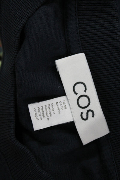 COS Women Basic Jersey T-Shirt Black 100% Cotton Short Sleeve Crew Neck Size XS
