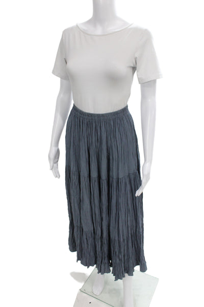 Double D Ranch Womens Dark Blue Rayon Maxi Peasant Skirt Size S