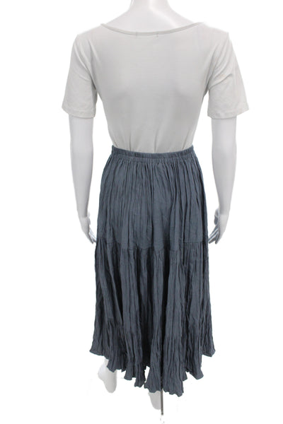 Double D Ranch Womens Dark Blue Rayon Maxi Peasant Skirt Size S