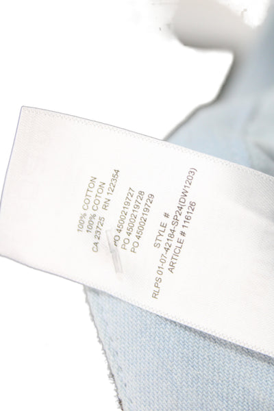 Babaton Womens Light Blue A-Line Pleated Cotton Midi Skirt Size 2