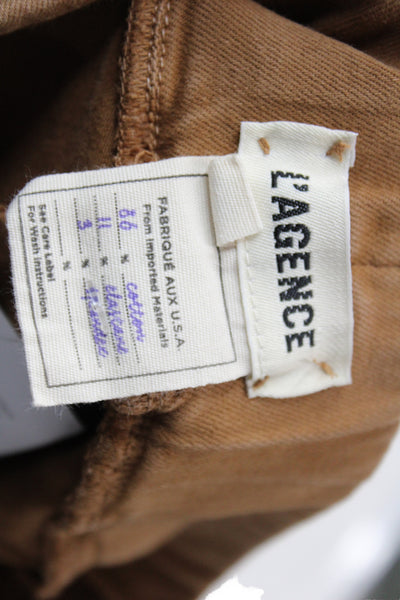 L'Agence Womens Ankle Jegging Pants Brown Size S