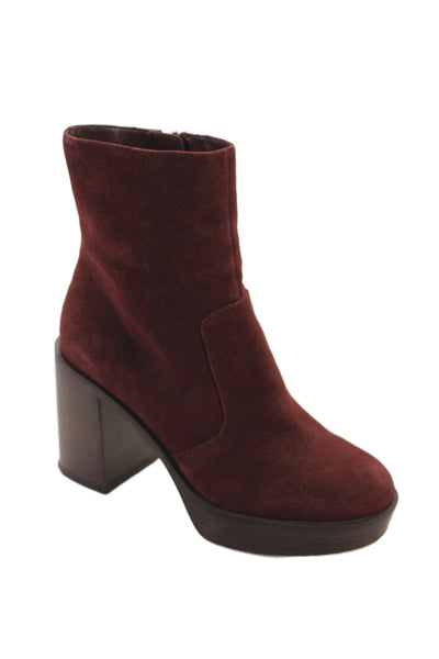 Vince Camuto Womens Suede Zip Up Kentsa Ankle Boots Red Size 7 Medium