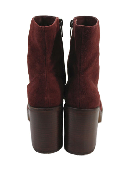 Vince Camuto Womens Suede Zip Up Kentsa Ankle Boots Red Size 7 Medium