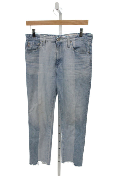 AG-ED Denim Women Cropped Mom High Rise Light Blue 100% Cotton Jeans Size 28