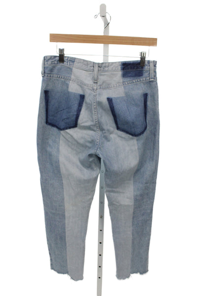 AG-ED Denim Women Cropped Mom High Rise Light Blue 100% Cotton Jeans Size 28