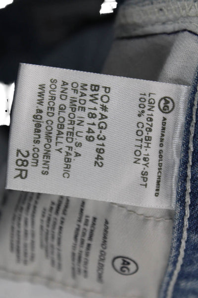AG-ED Denim Women Cropped Mom High Rise Light Blue 100% Cotton Jeans Size 28