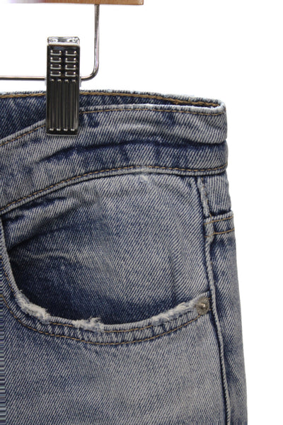 Current/Elliott Unisex Cropped Straight Jeans Light Blue Size 28
