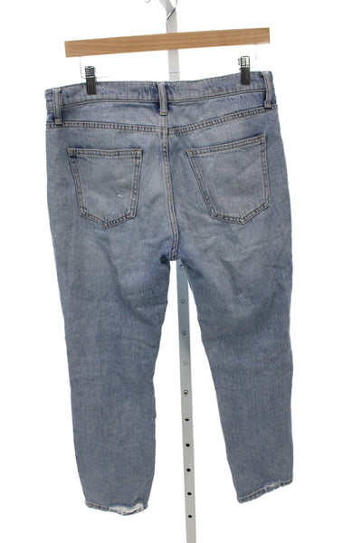 Current/Elliott Unisex Cropped Straight Jeans Light Blue Size 28
