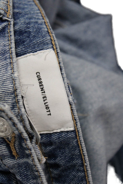 Current/Elliott Unisex Cropped Straight Jeans Light Blue Size 28