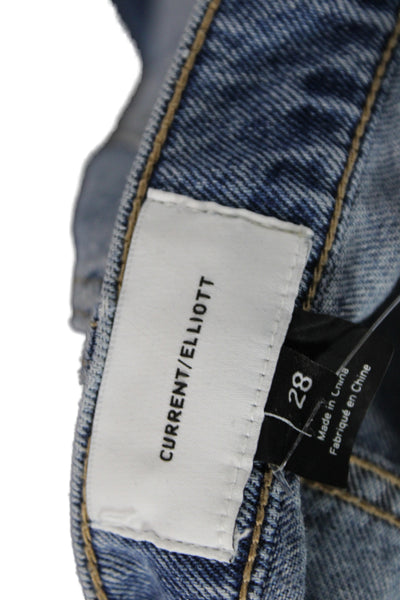 Current/Elliott Unisex Cropped Straight Jeans Light Blue Size 28