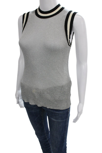 Rag & Bone Womens Ringer Tank Gray Sleeveless Crew Neck Size M