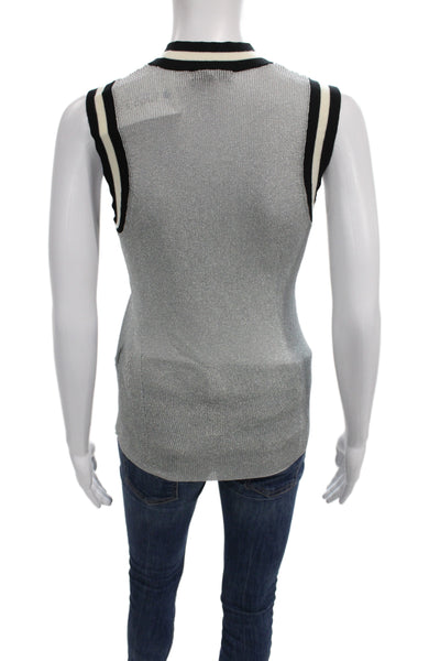 Rag & Bone Womens Ringer Tank Gray Sleeveless Crew Neck Size M