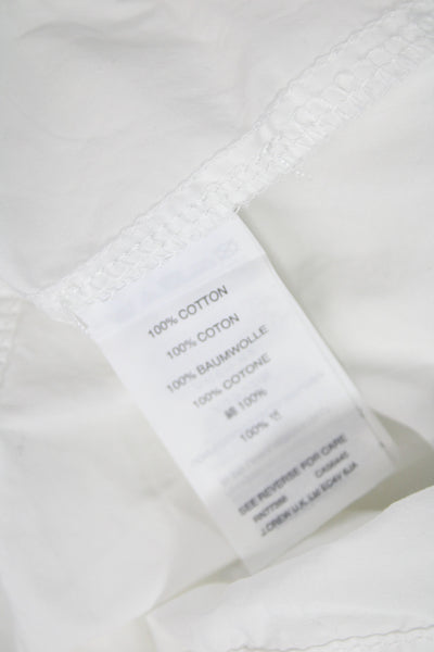 J Crew Women Shirt Dress White Collared Button Short Sleeve Knee Length Size S