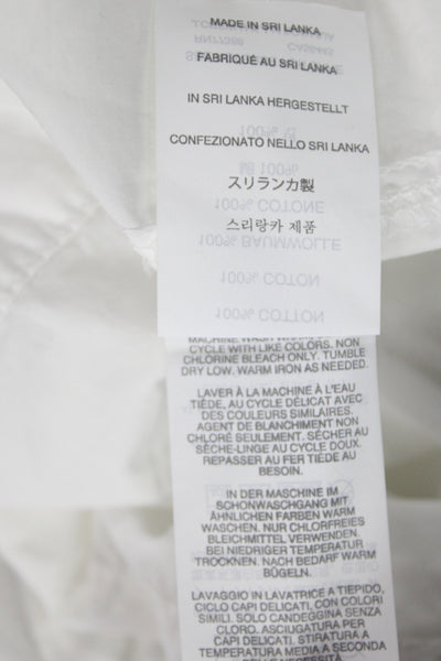 J Crew Women Shirt Dress White Collared Button Short Sleeve Knee Length Size S