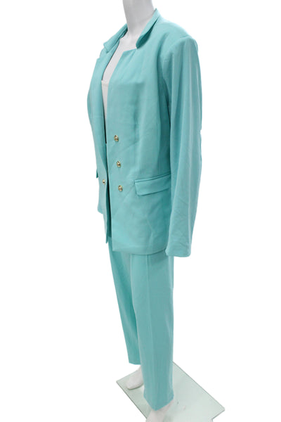 Tahari Unisex 2 Piece Suit Jacket Pants Light Blue Long Sleeve Size 20W