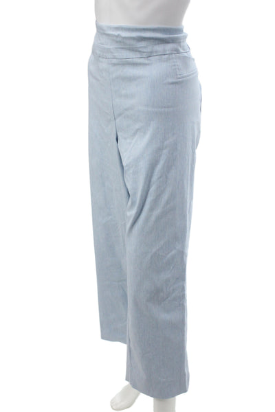 Zac & Rachel Women Light Blue Cropped Ankle Dress Pants Size 20W