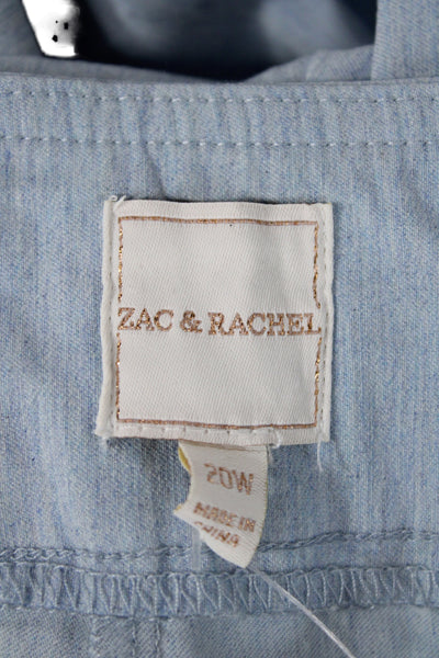 Zac & Rachel Women Light Blue Cropped Ankle Dress Pants Size 20W