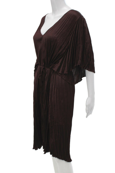 Vince Womens Kaftan Dress Brown V Neck Knee Length Size XL