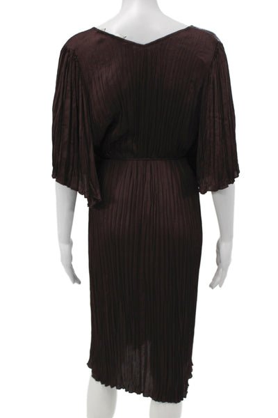 Vince Womens Kaftan Dress Brown V Neck Knee Length Size XL