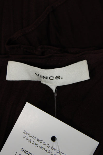 Vince Womens Kaftan Dress Brown V Neck Knee Length Size XL