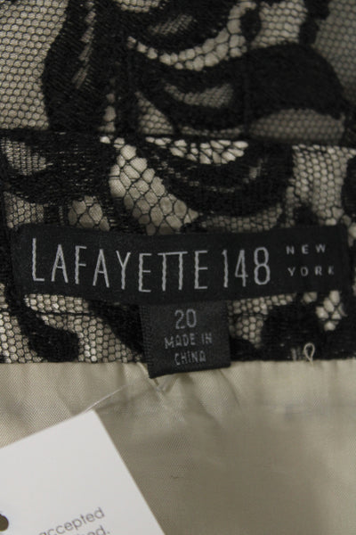 Lafayette 148 New York Womens Straight Pencil Skirt Beige Floral Nylon Size 20
