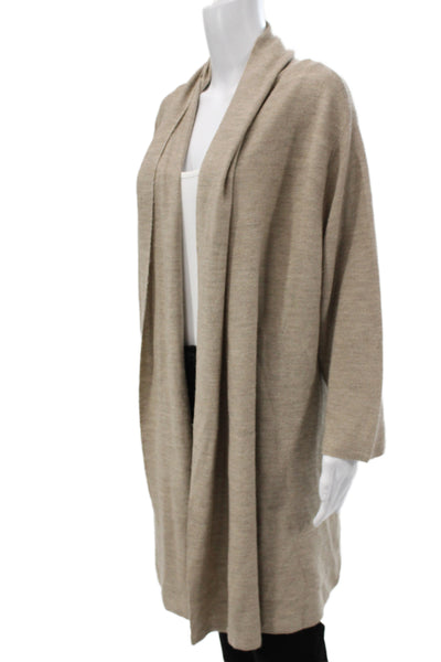 Peruvian Connection Unisex Cardigan Beige Wool Cashmere Classic Sweater Size XL