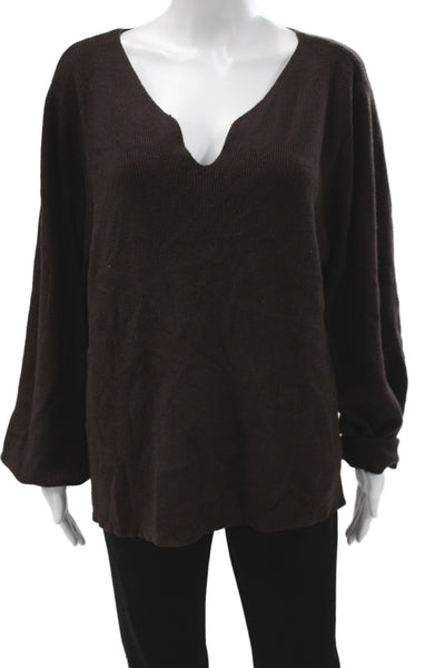 Soft Surroundings Unisex Pullover Sweater V Neck Brown Long Sleeve Size 2X
