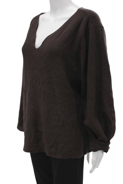 Soft Surroundings Unisex Pullover Sweater V Neck Brown Long Sleeve Size 2X