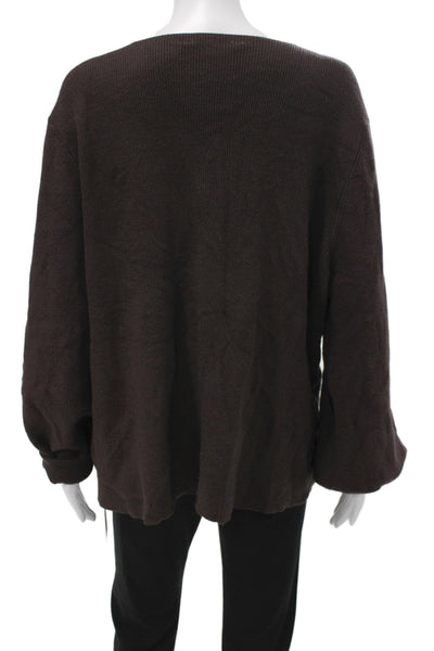 Soft Surroundings Unisex Pullover Sweater V Neck Brown Long Sleeve Size 2X