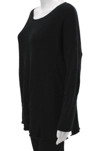 Henry Christ Unisex Black Cotton Pullover Sweater Round Neck Long Sleeve Size L