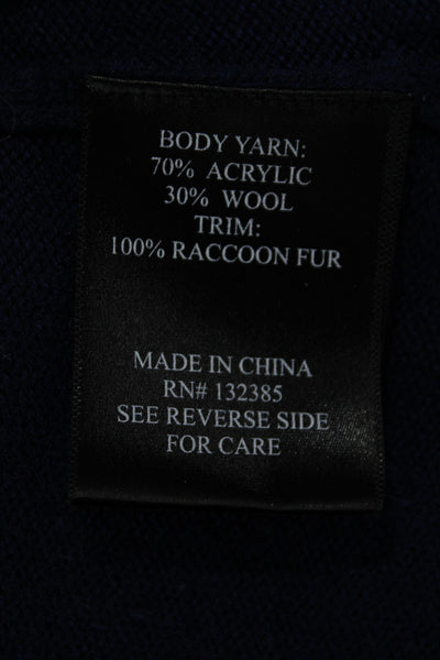 Love Token Womens Dark Blue Crew Neck Wool Blend Cape Sweater Size M