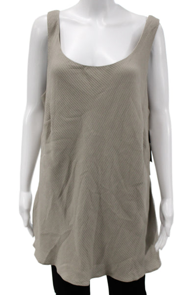 Lafayette 148 New York Womens Silk Sleeveless Tunic Beige Designer Size 20
