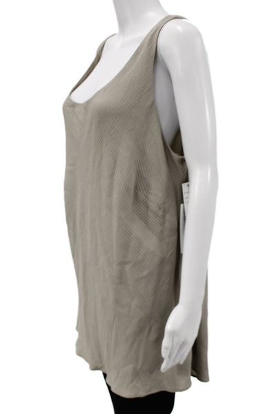 Lafayette 148 New York Womens Silk Sleeveless Tunic Beige Designer Size 20