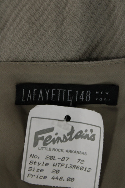 Lafayette 148 New York Womens Silk Sleeveless Tunic Beige Designer Size 20