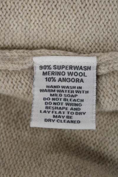 Alashan Cashmere Unisex Beige Fair Isle Pullover Merino Angora Size XS