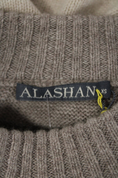 Alashan Cashmere Unisex Beige Fair Isle Pullover Merino Angora Size XS
