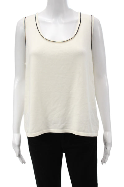 Renuar Womens White Basic Sleeveless Tank Size L