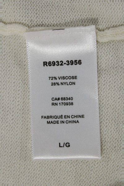 Renuar Womens White Basic Sleeveless Tank Size L
