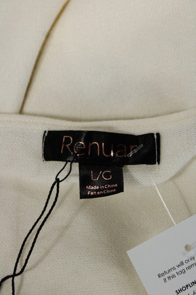 Renuar Womens White Basic Sleeveless Tank Size L