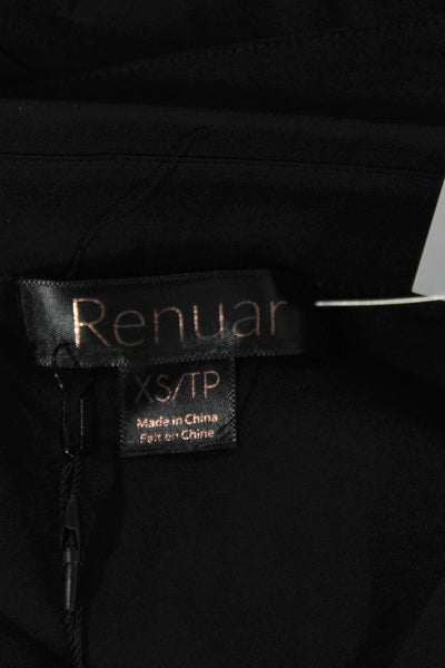 Renuar Womens Basic Collared Black Button-Up Top Long Sleeve Size XS
