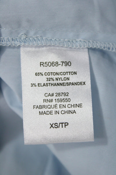 Renuar Women Basic Light Blue Collared Button-Up Long Sleeve Cotton Size XS