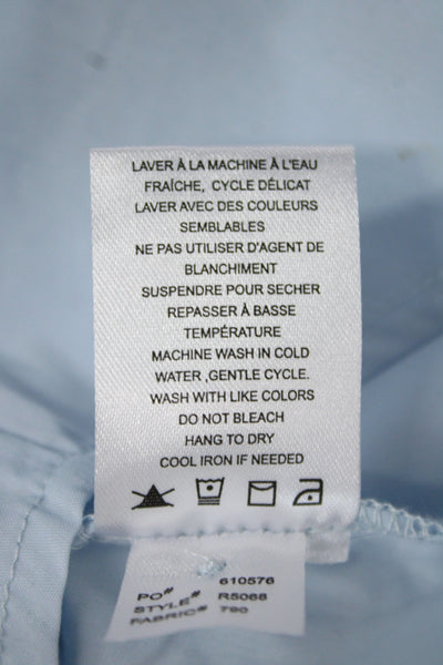 Renuar Women Basic Light Blue Collared Button-Up Long Sleeve Cotton Size XS