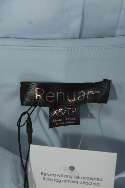 Renuar Women Basic Light Blue Collared Button-Up Long Sleeve Cotton Size XS