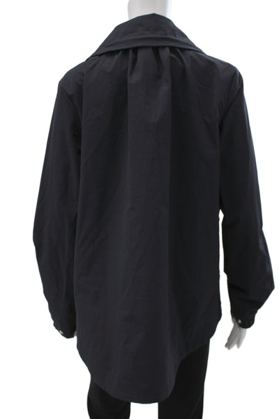 Renuar Women Anorak Windbreaker Black High Neck Long Sleeve Polyester Size M