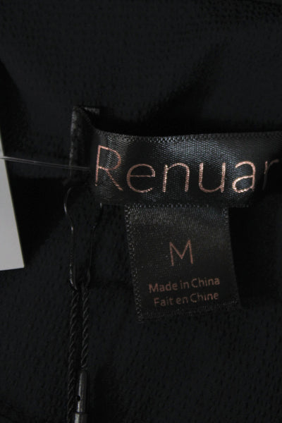 Renuar Women Anorak Windbreaker Black High Neck Long Sleeve Polyester Size M