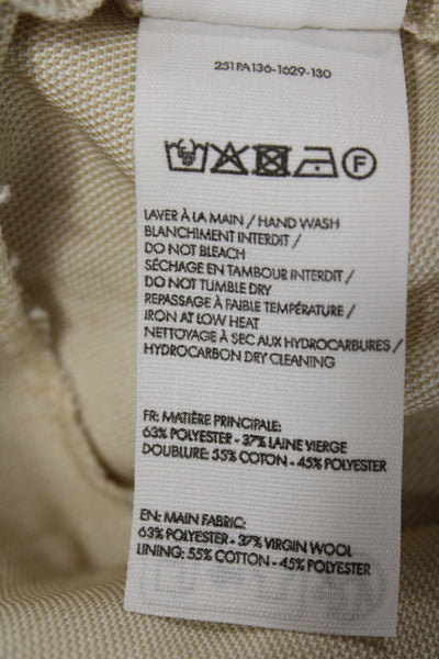 Jacquemus Unisex Cargo Cropped Pants Beige Wool Blend Zip Size M