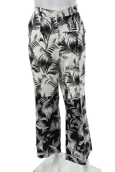 Sonia Rykiel Women Dress Pants Black Graphic Print Hook & Eye Size 44