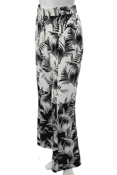 Sonia Rykiel Women Dress Pants Black Graphic Print Hook & Eye Size 44
