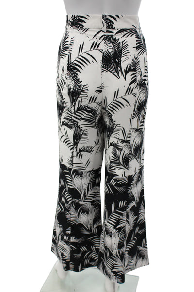 Sonia Rykiel Women Dress Pants Black Graphic Print Hook & Eye Size 44